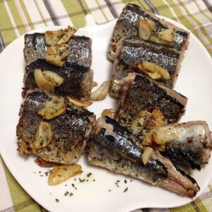 秋刀魚のガーリックー焼き